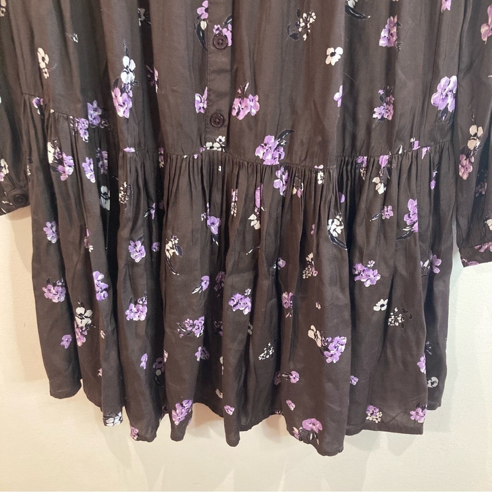 KAFFE Sz 34 Kajava Ruffle Neckline Hem Buttons Ditzy Floral Tunic Dress NEW - Picture 10 of 16